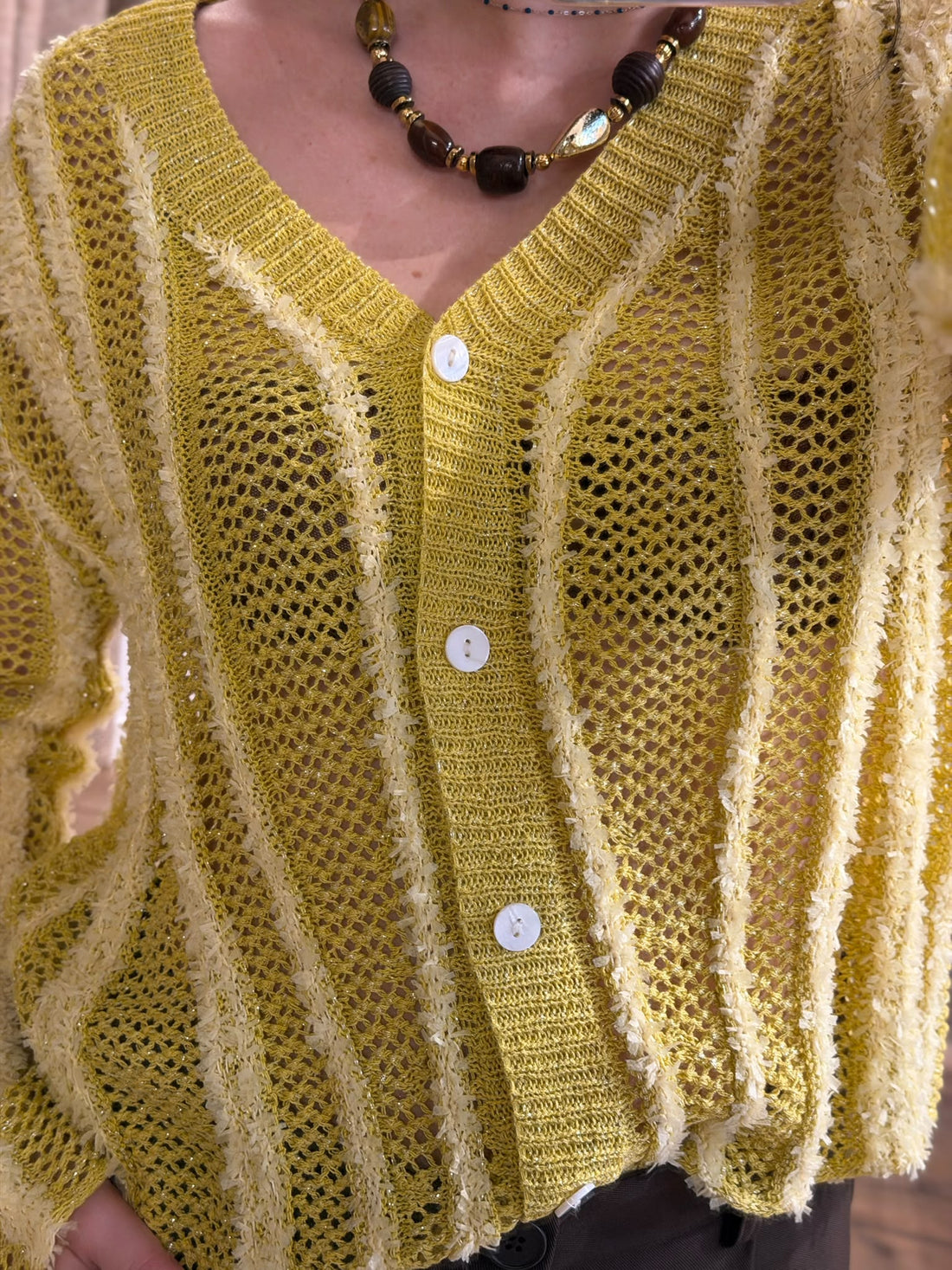 Gilet lurex jaune