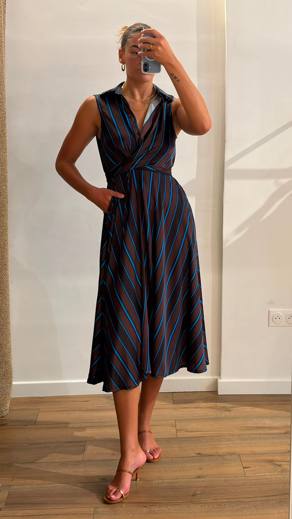 Robe porte-feuille marron Kaly