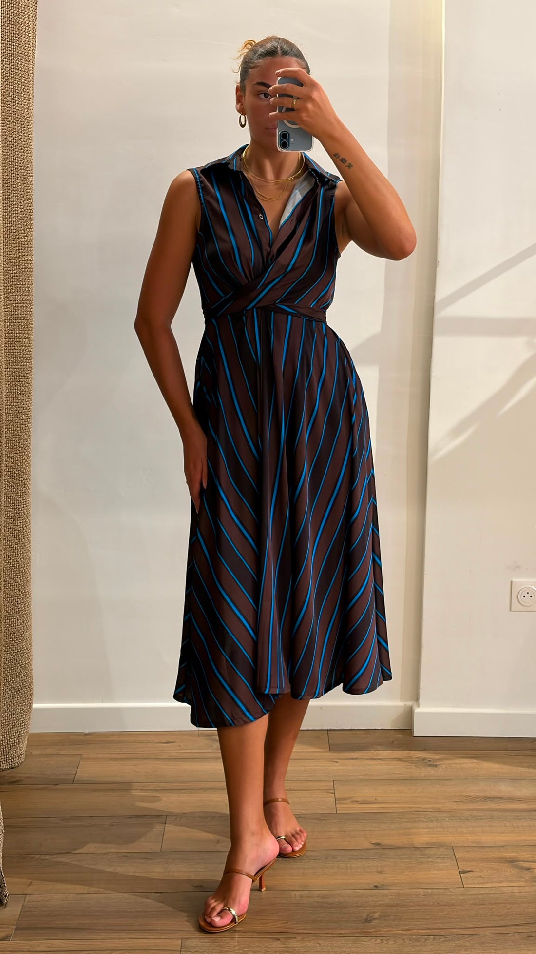 Robe porte-feuille marron Kaly