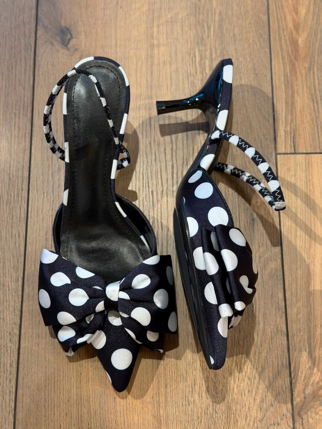 Escarpins noeud et pois noir