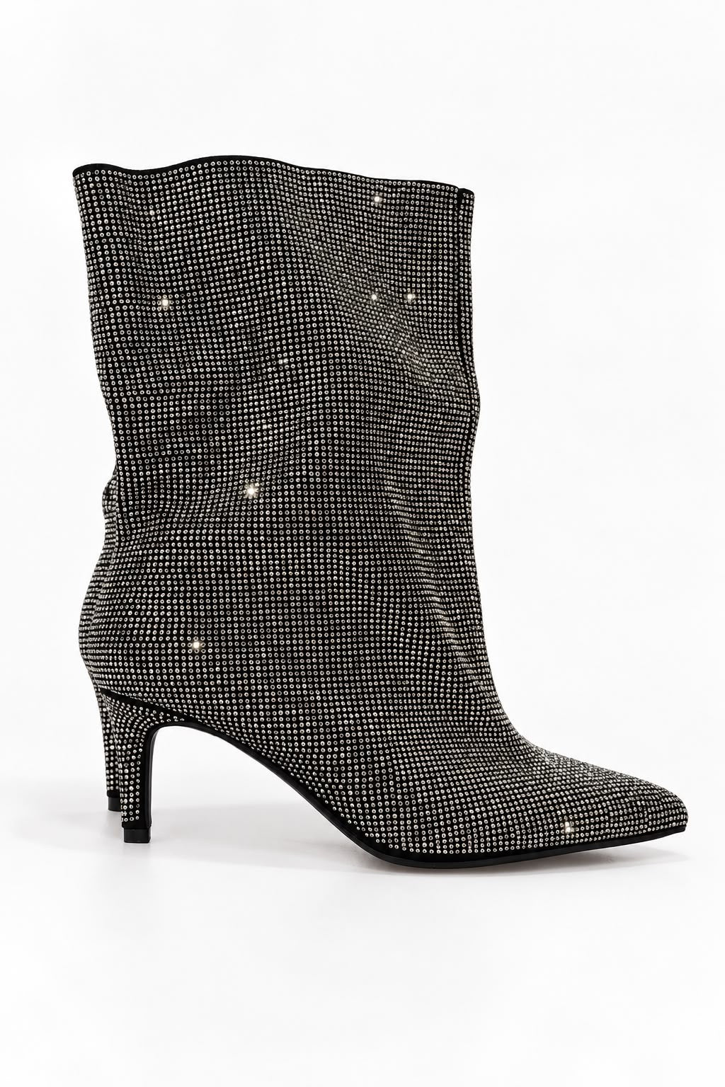 Bottines à strass argentées