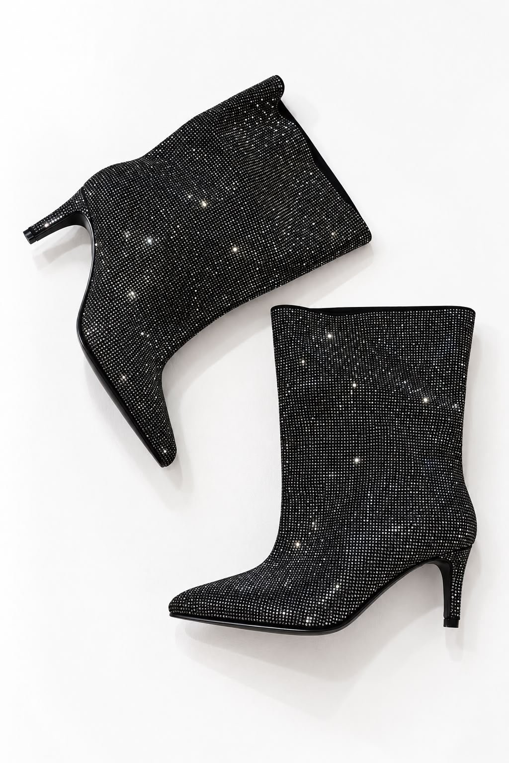 Bottines à strass argentées
