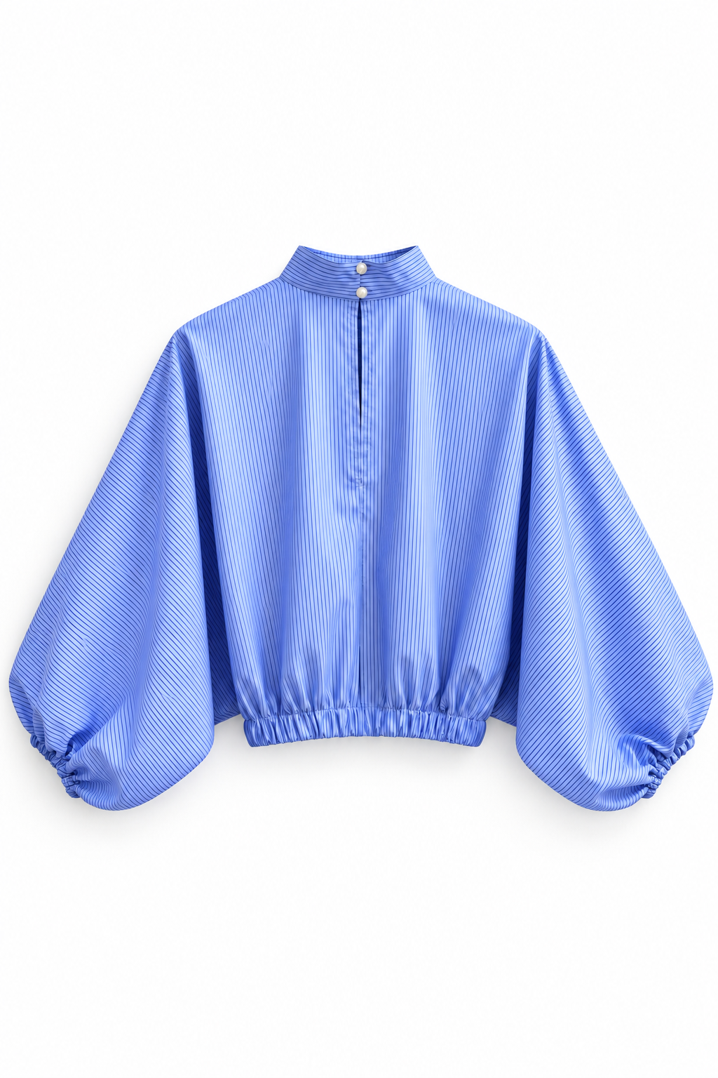 Top resserré bouffant bleu