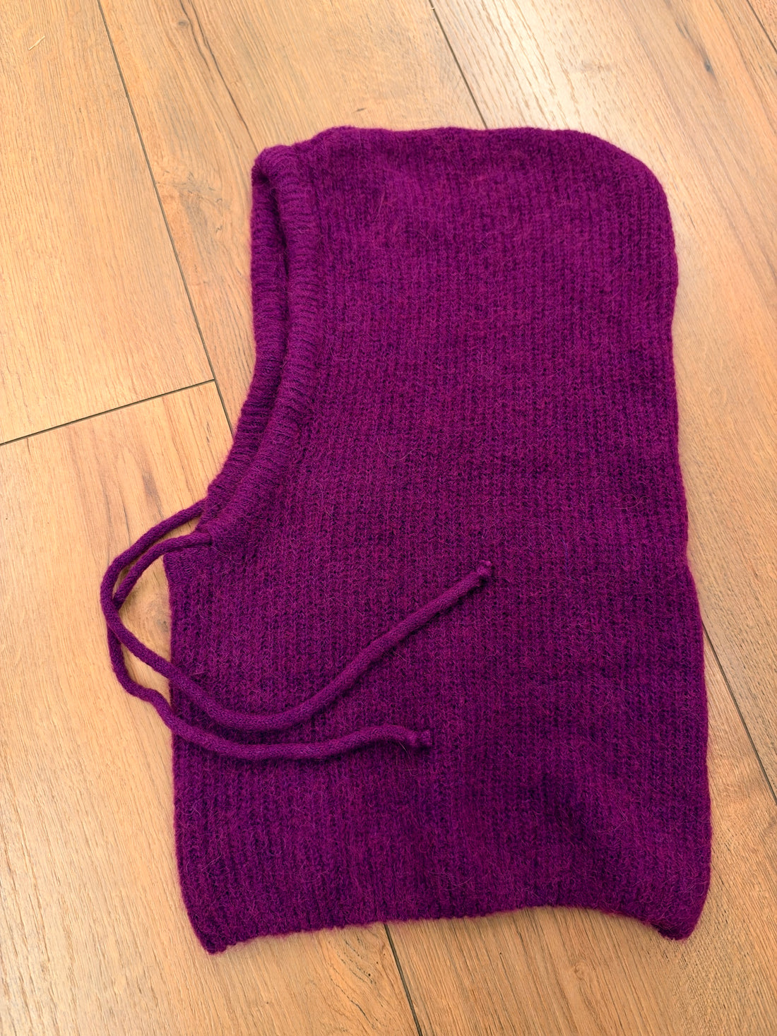 Cagoule en baby alpaga violet