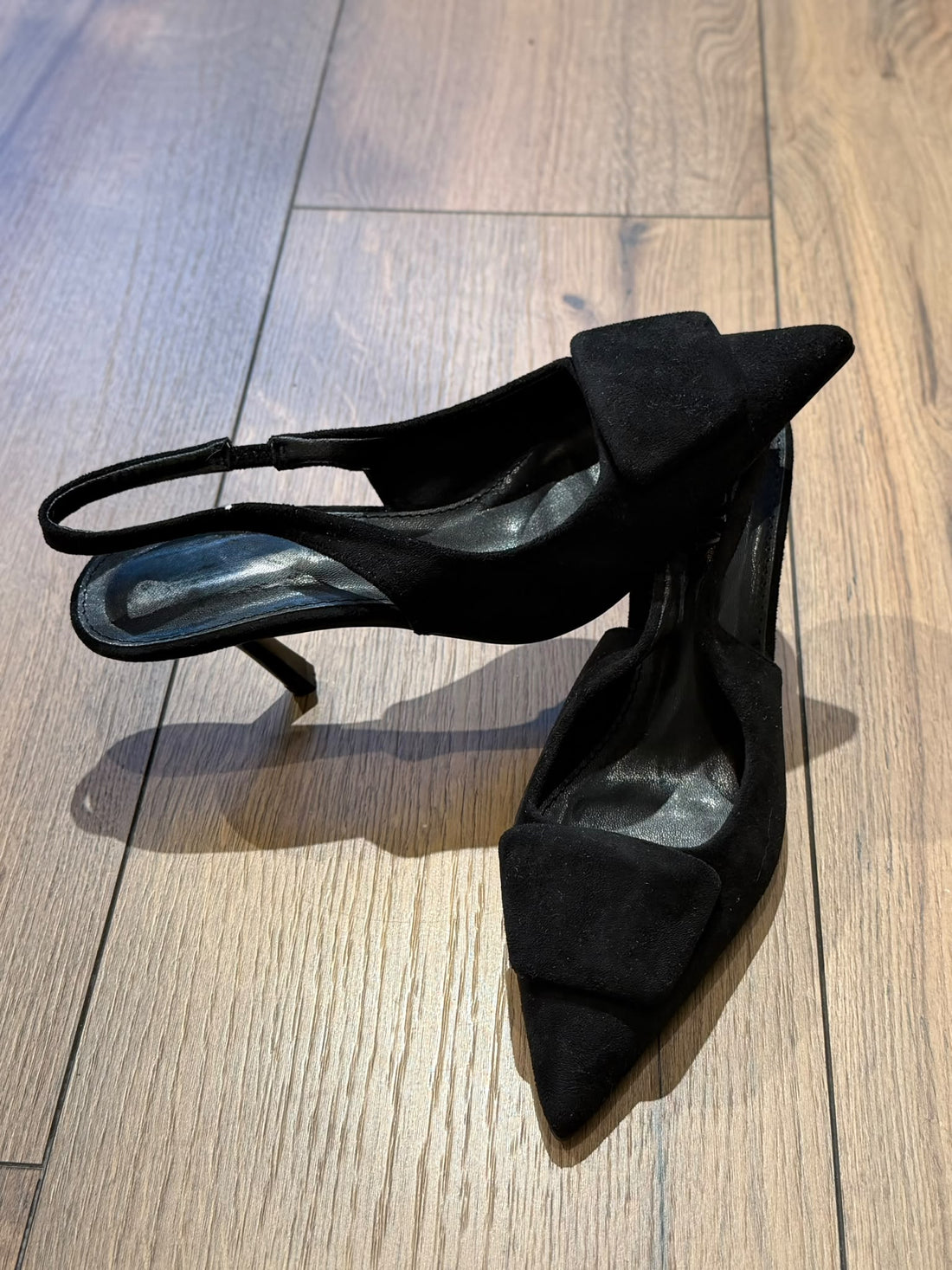 Slingback en daim noir