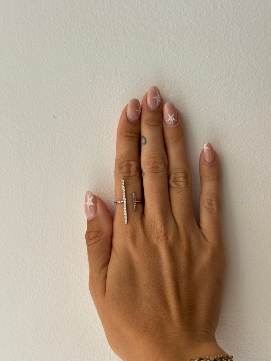 Bague argentée double barre - Léone