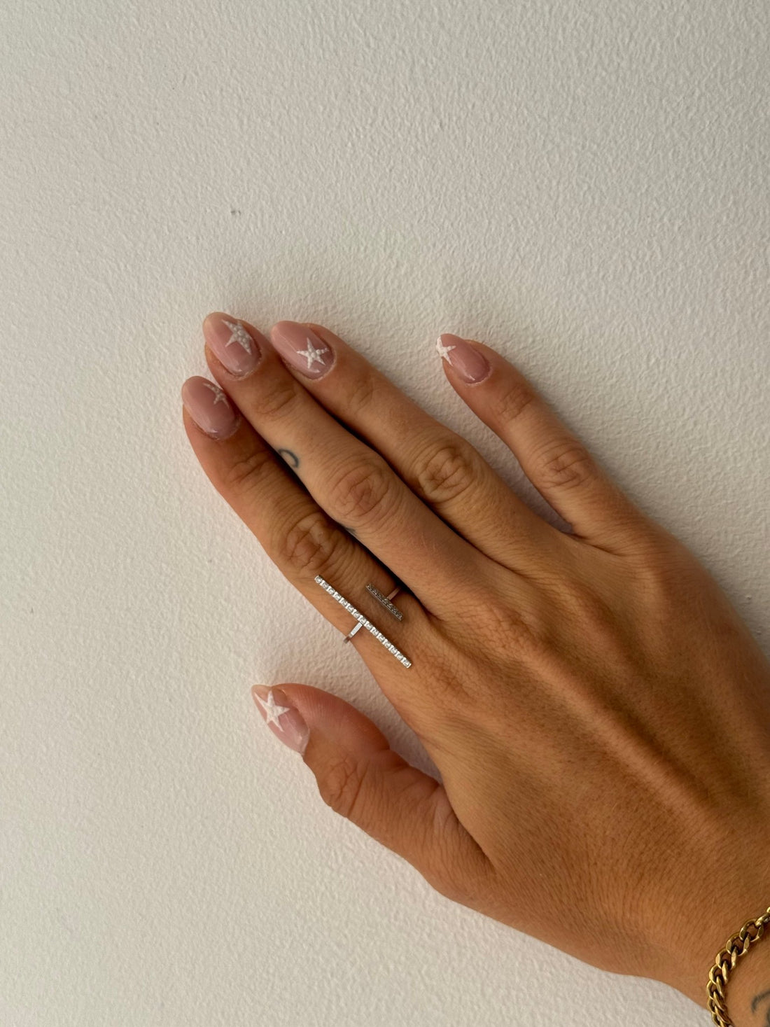 Bague argentée double barre - Léone