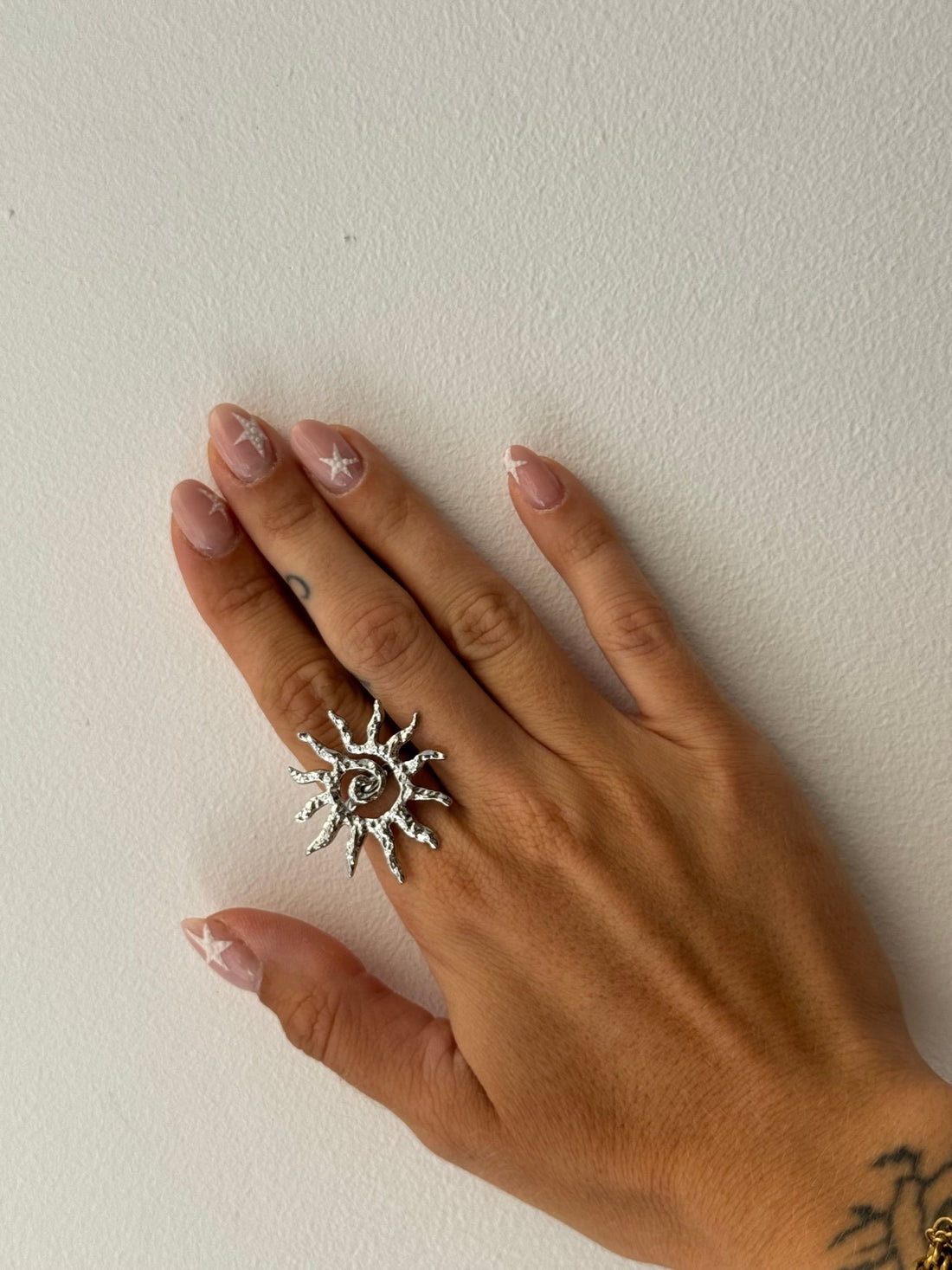 Bague argentée soleil - Léone