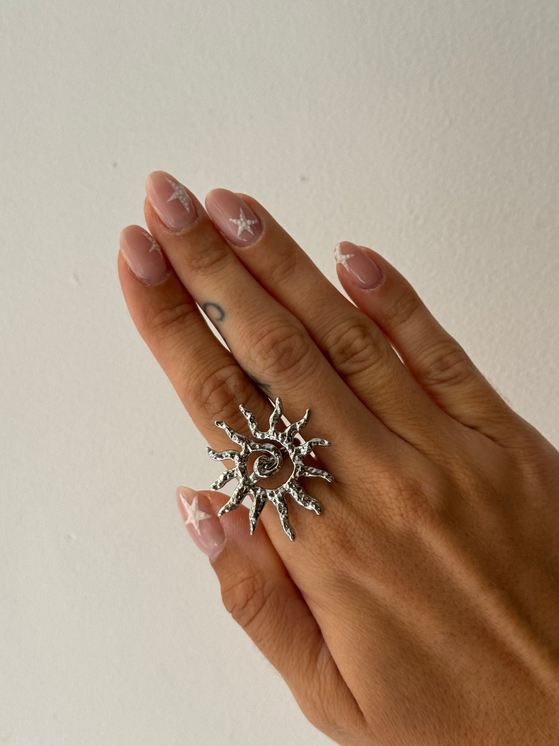 Bague argentée soleil - Léone