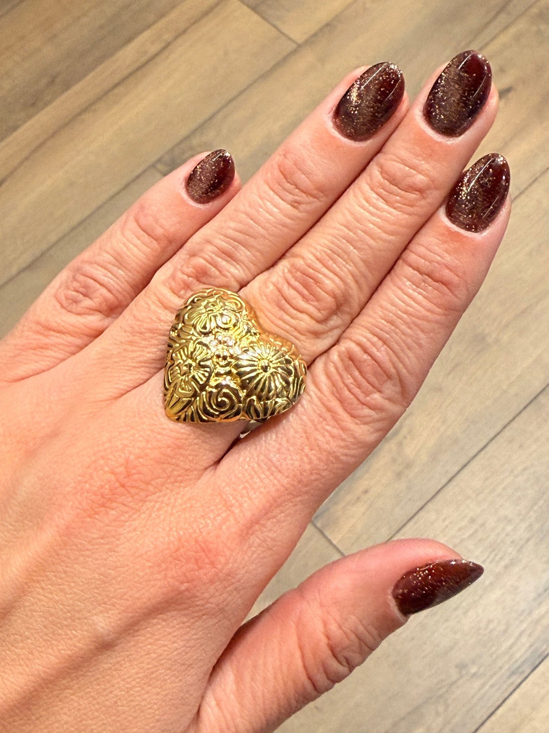 BAGUE DORÉE COEUR l14 - 292 - Léone