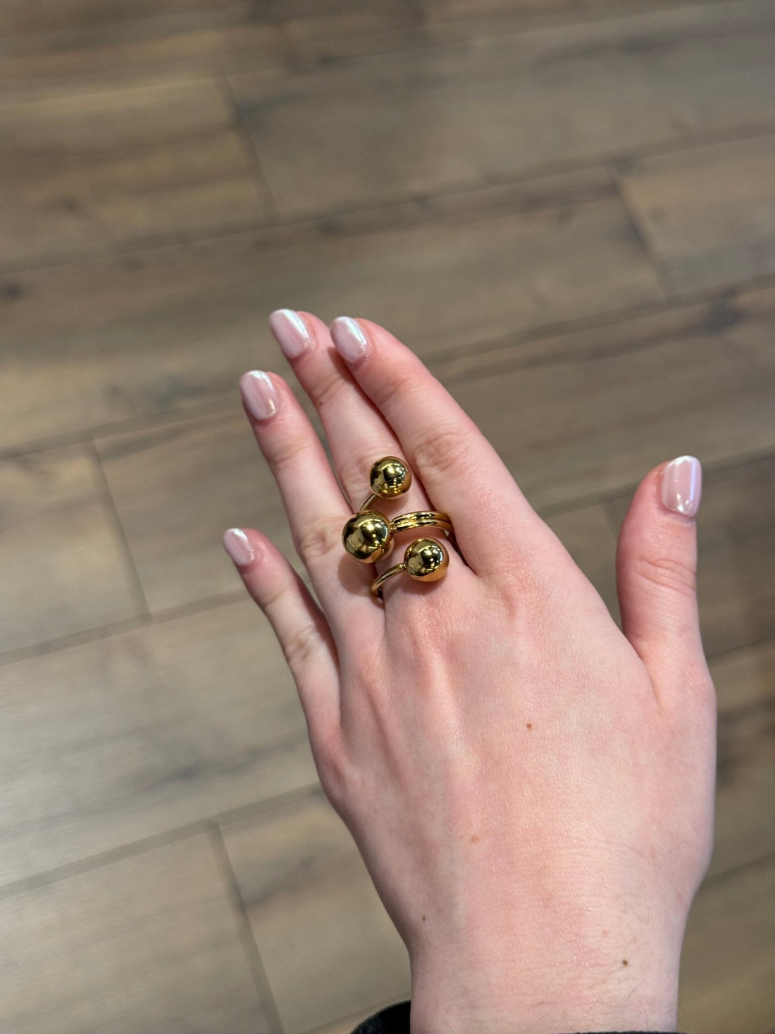 Bague dorée multi boules - Léone