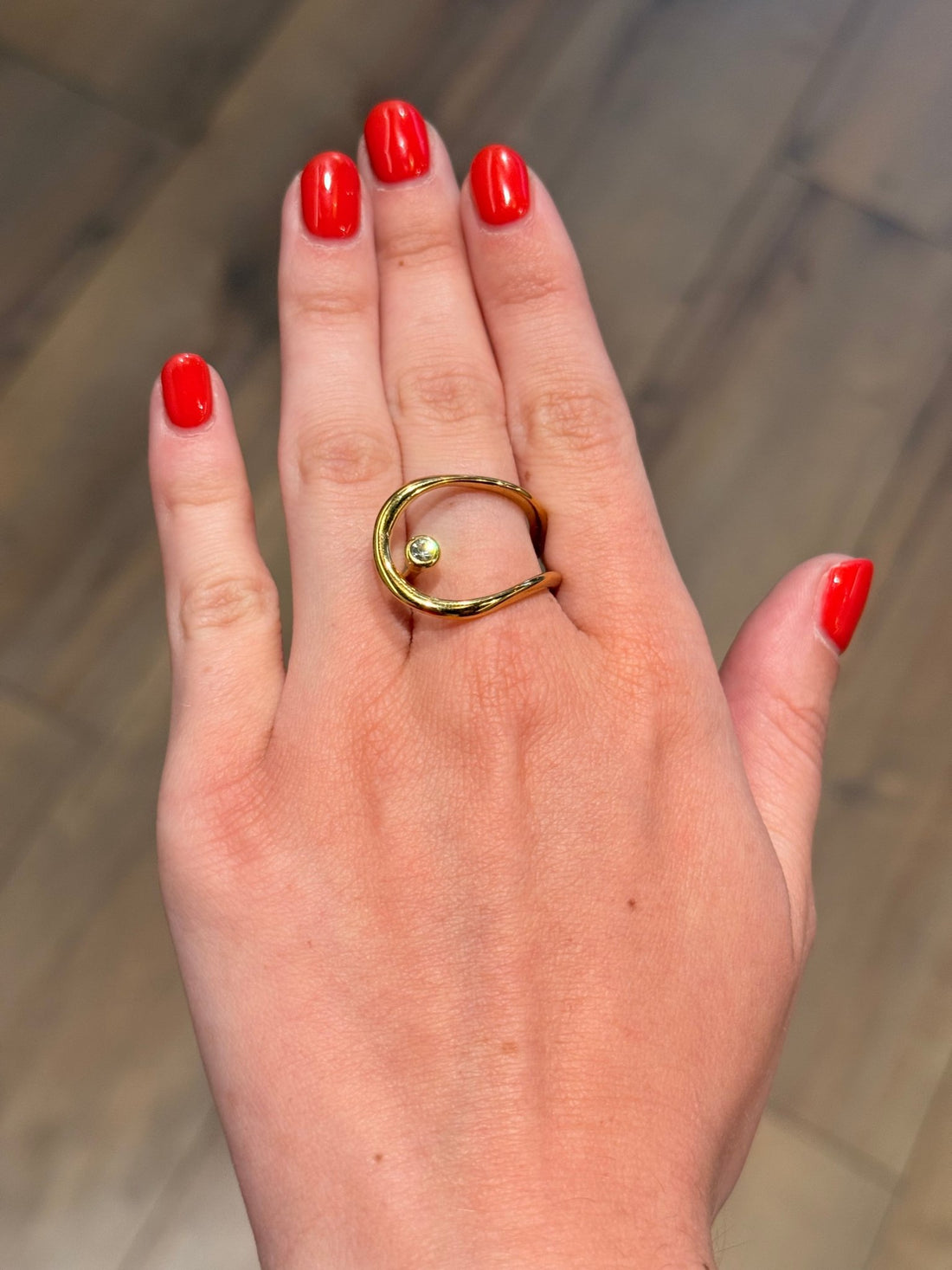 Bague dorée strass c46575 - 4035 - Léone