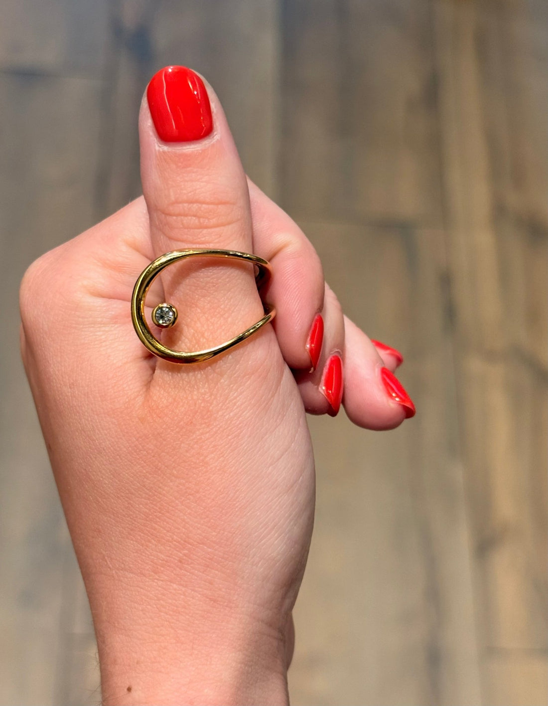 Bague dorée strass c46575 - 4035 - Léone