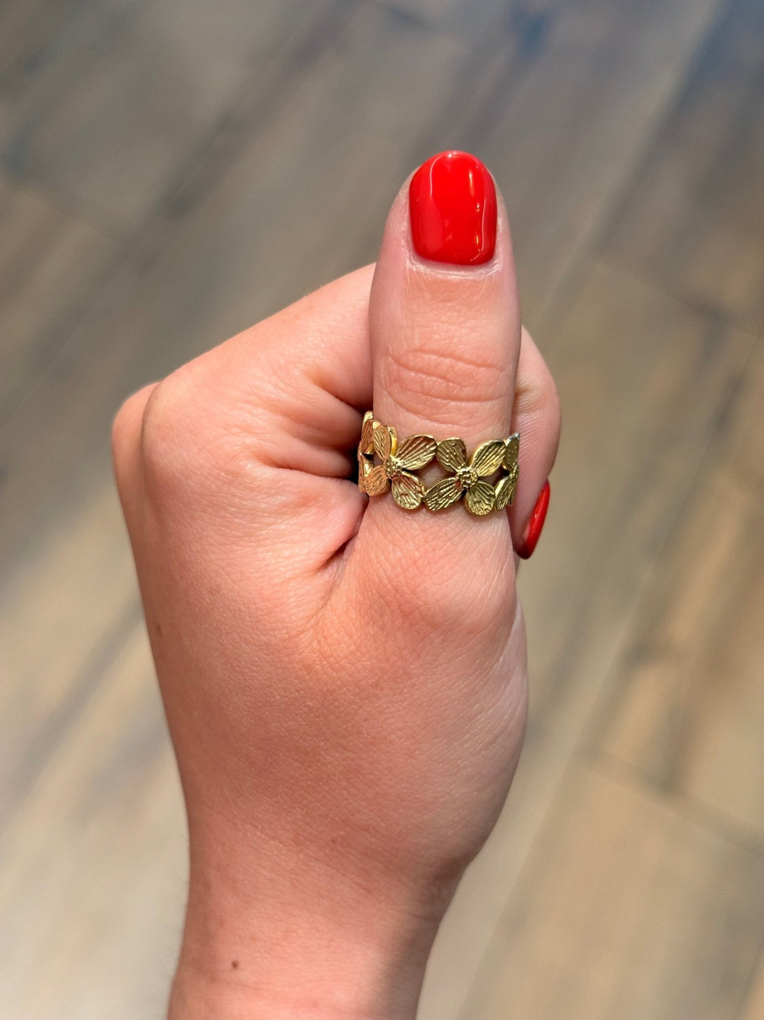 Bague dorée vieillie - Léone