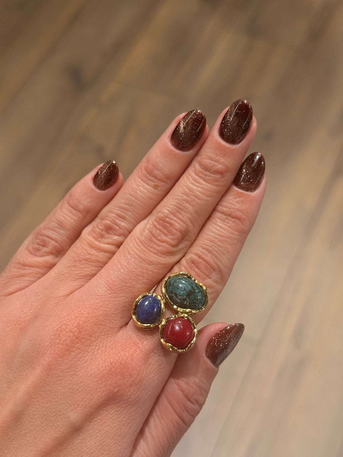 BAGUE PIERRES TRICOLORES - Léone