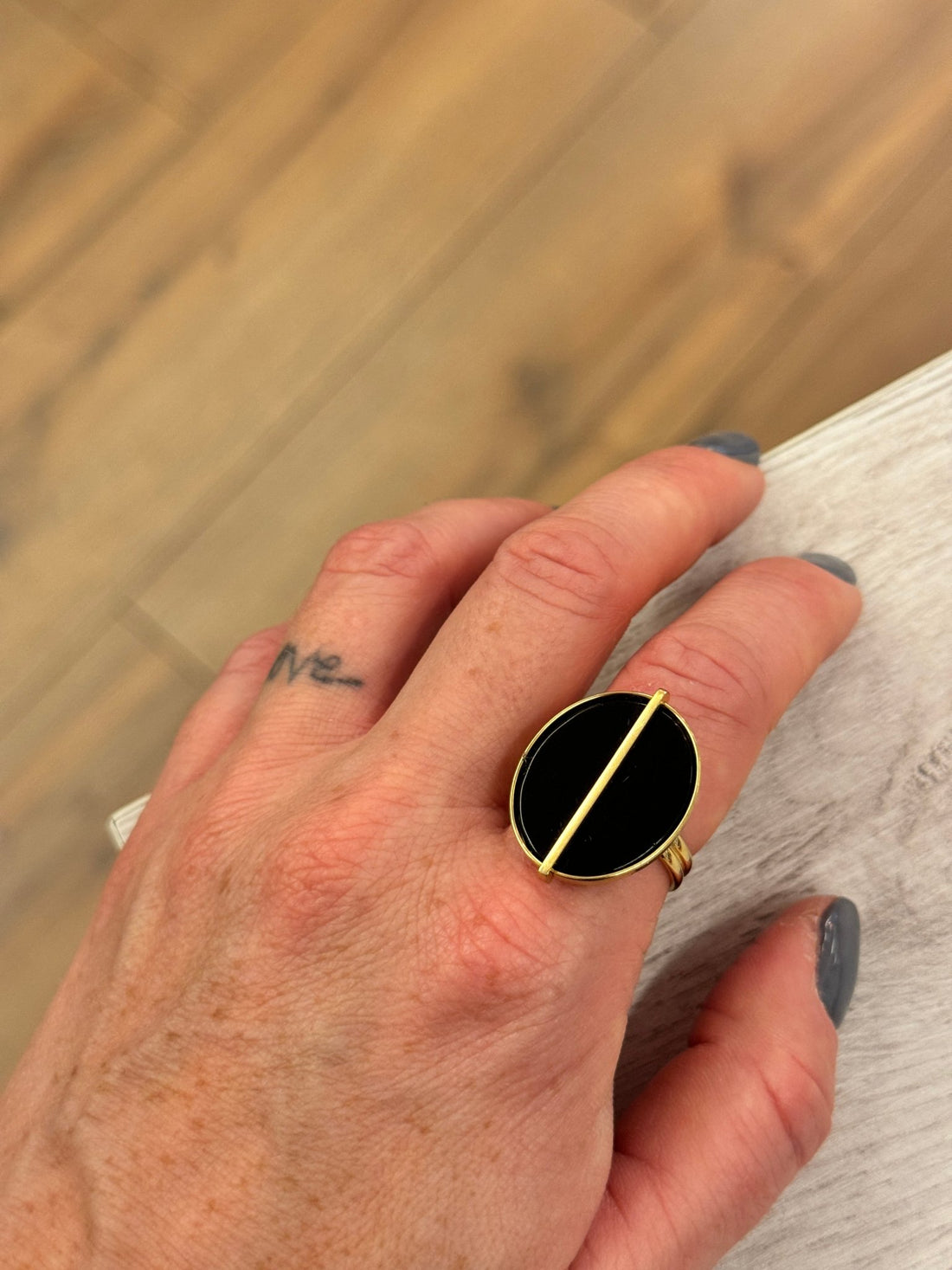 Bague rond noir - Léone