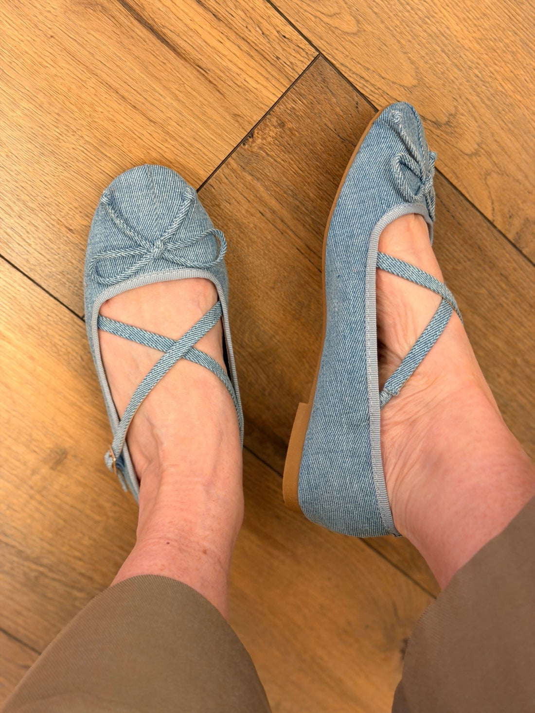 Ballerines noeud en jean - Léone