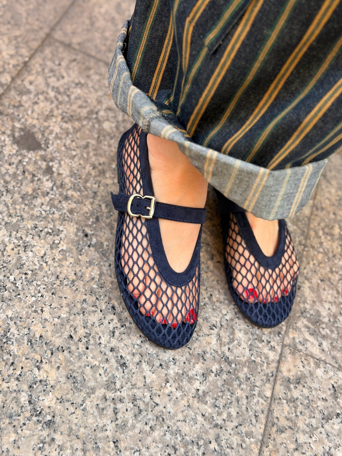 Ballerines résille navy - Léone