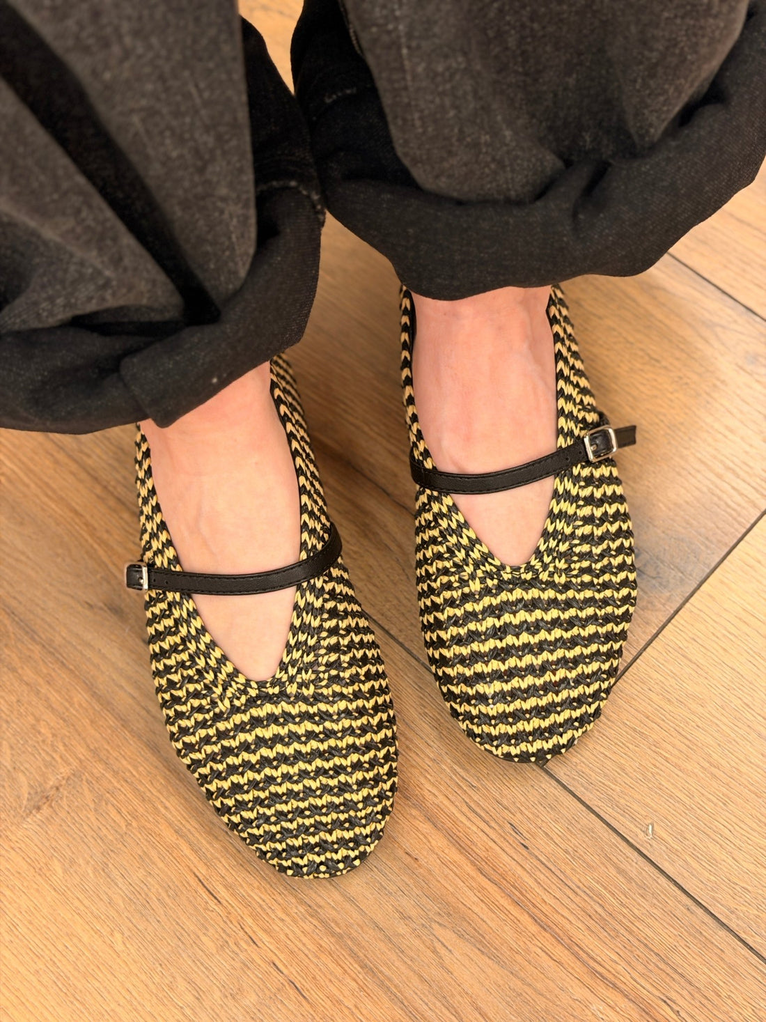 Ballerines tissees noires - Léone
