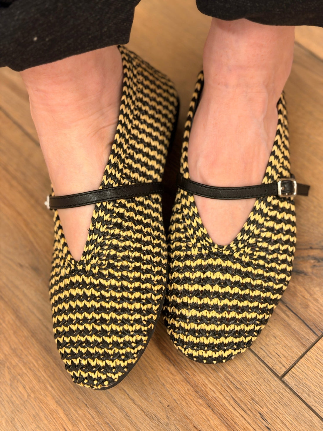 Ballerines tissees noires - Léone