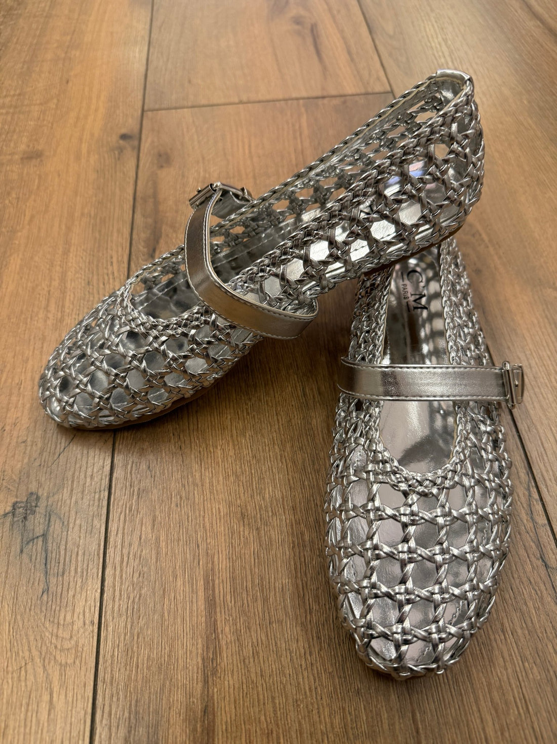Ballerines tressées argentées - Léone