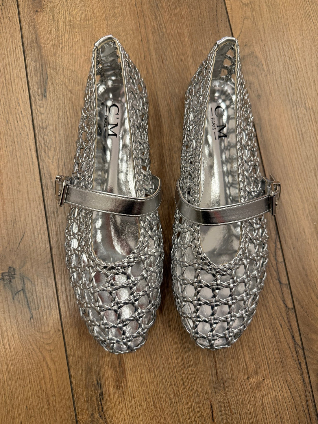 Ballerines tressées argentées - Léone