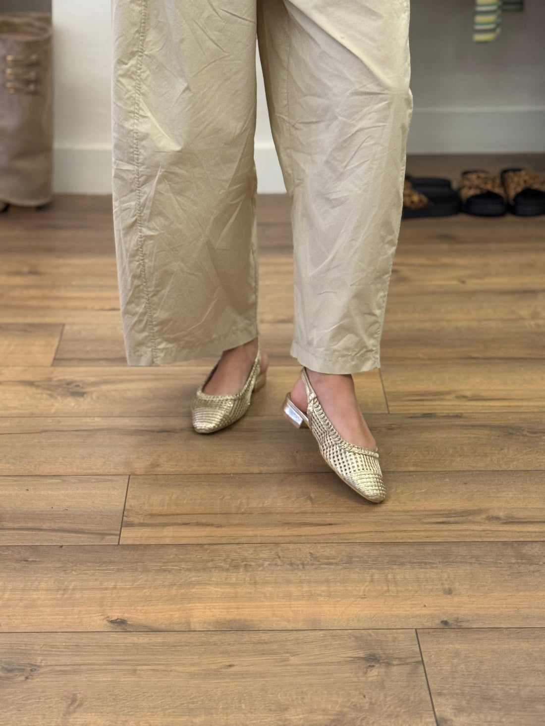 Ballerines tressées dorées - Léone