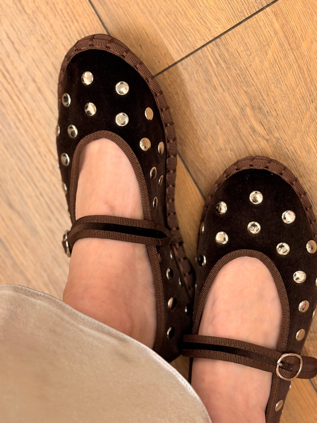 Ballerines velours marron - Léone