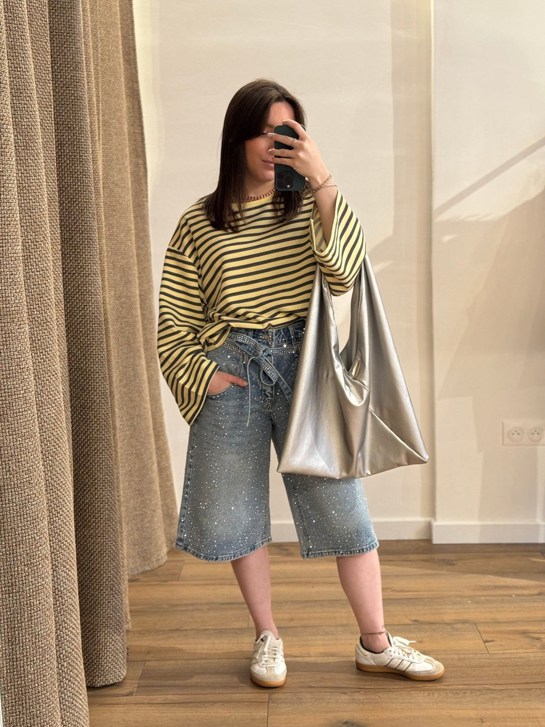 Bermuda bleu a strass Kelly - Léone