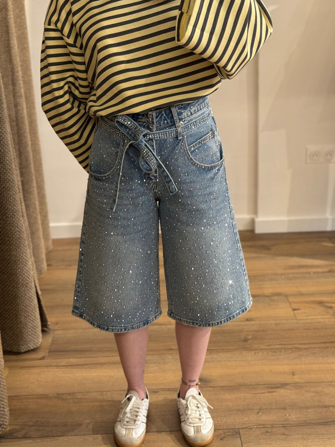 Bermuda bleu a strass Kelly - Léone