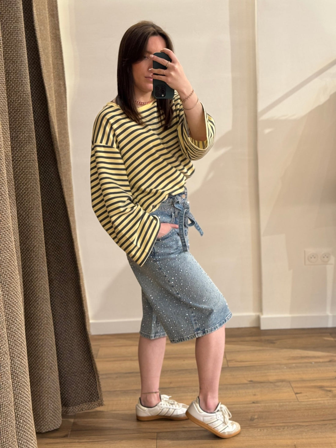 Bermuda bleu a strass Kelly - Léone