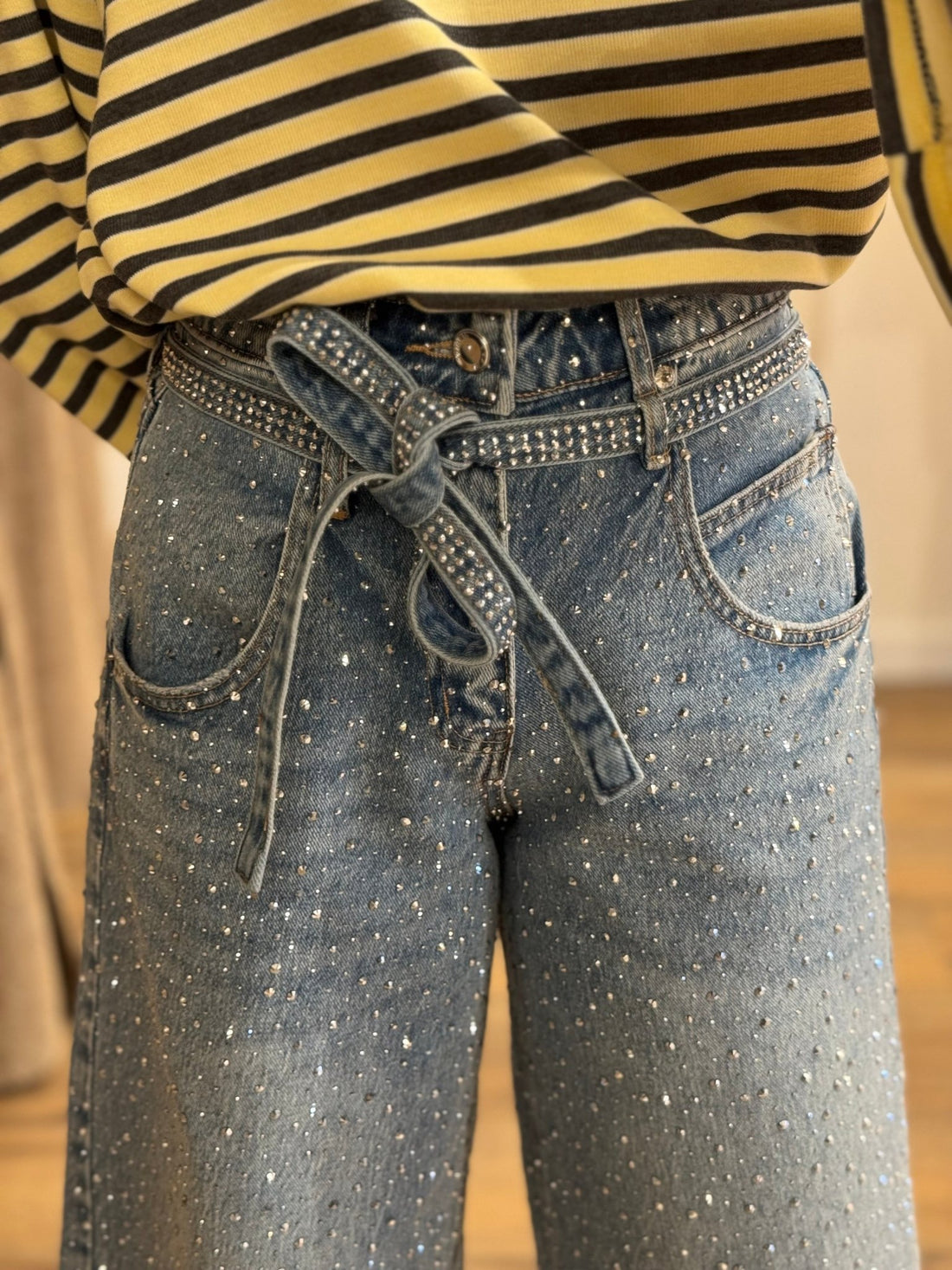 Bermuda bleu a strass Kelly - Léone