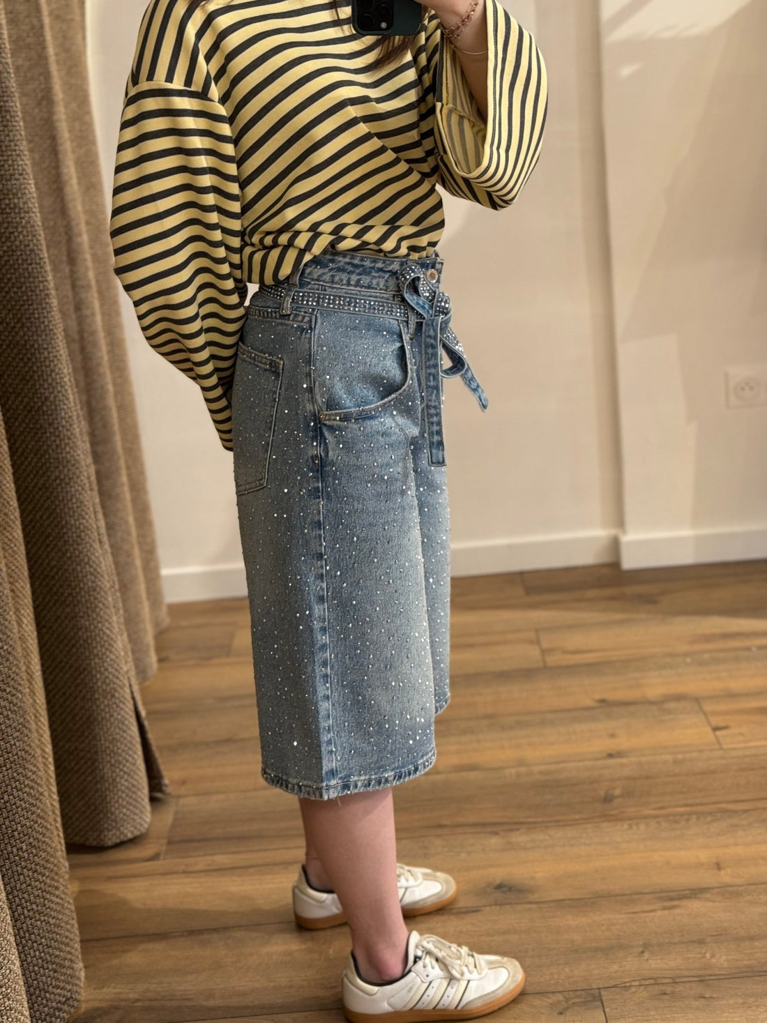 Bermuda bleu a strass Kelly - Léone