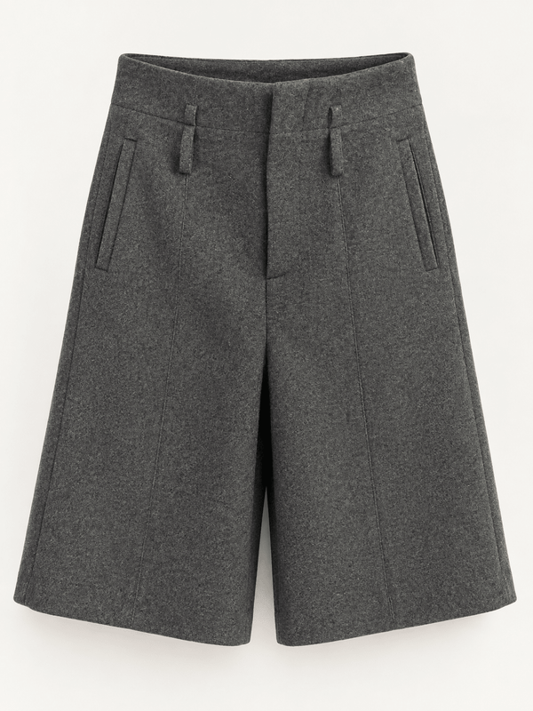 Bermuda en laine gris - Léone