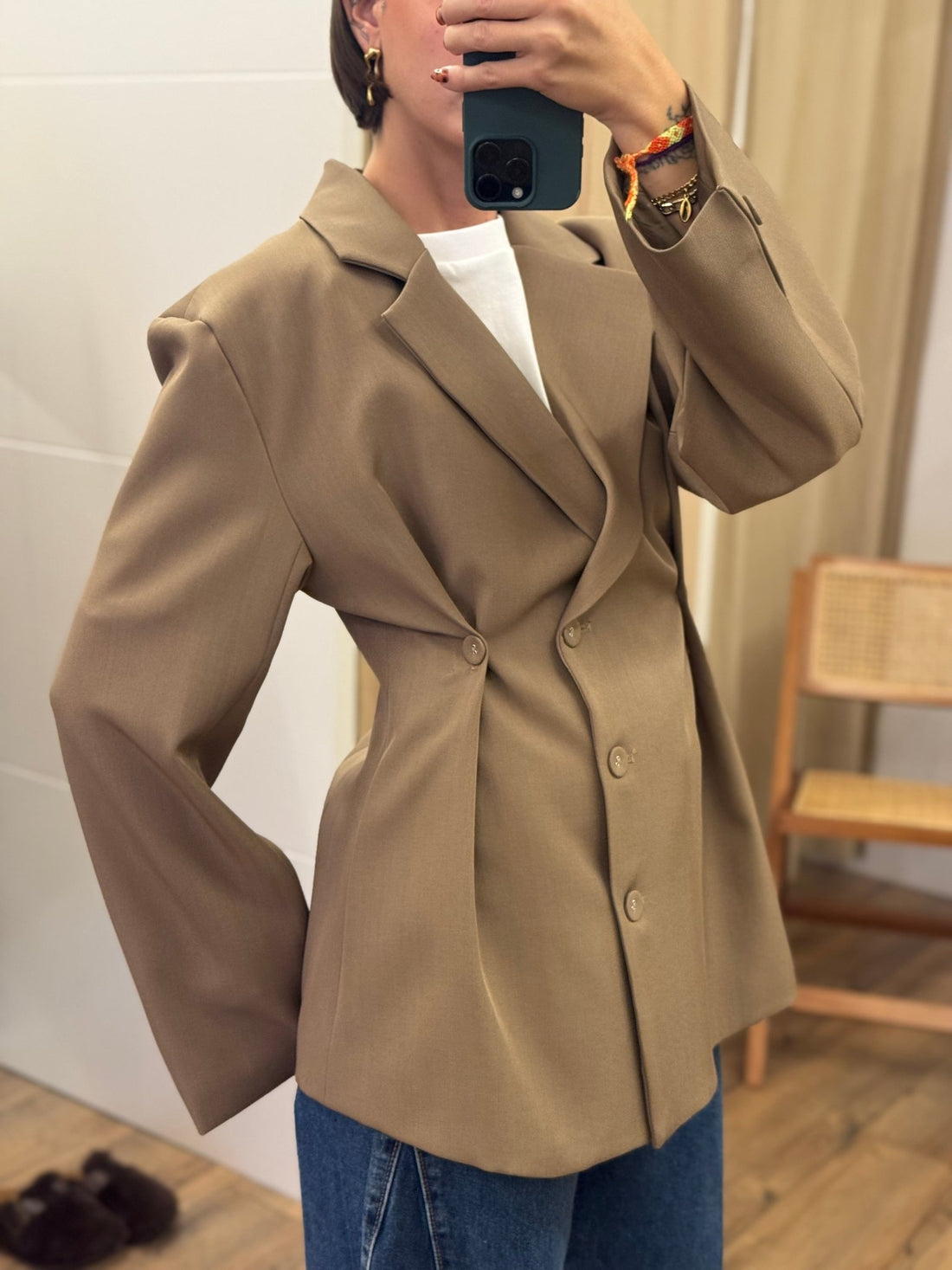 Blazer derrik taupe - Léone