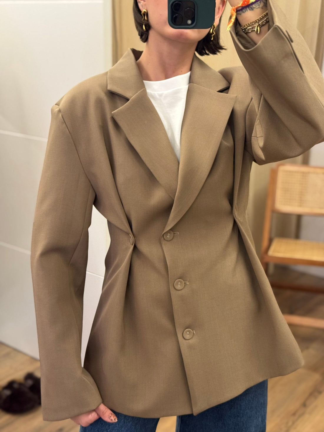 Blazer derrik taupe - Léone