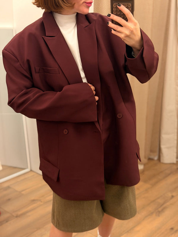 Blazer over croisé bordeaux - Léone