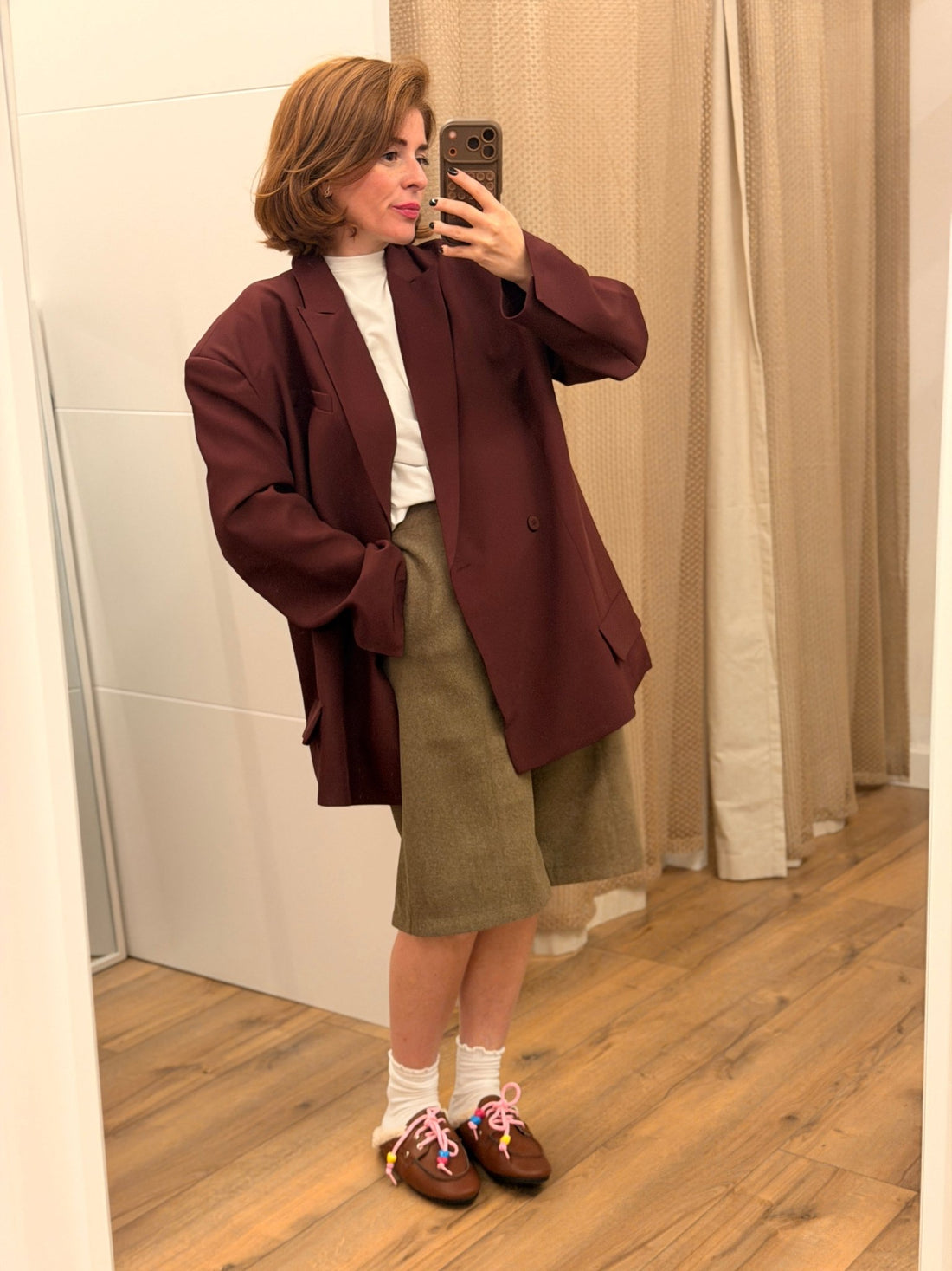 Blazer over croisé bordeaux - Léone