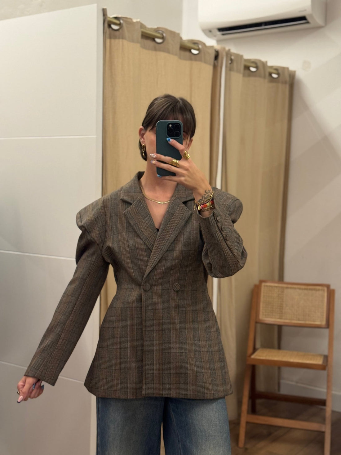 Blazer solan bis a carreaux - Léone