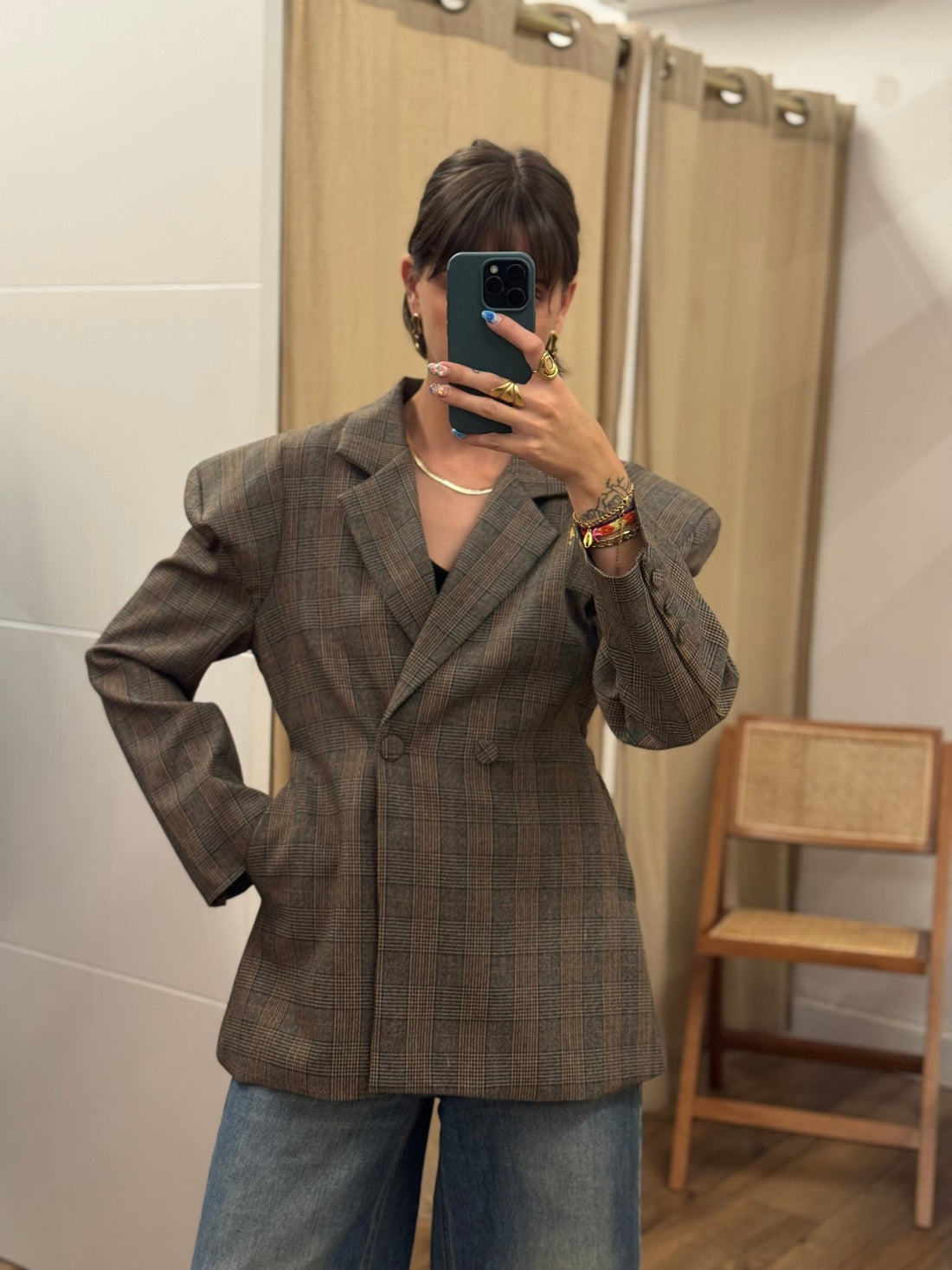 Blazer solan bis a carreaux - Léone