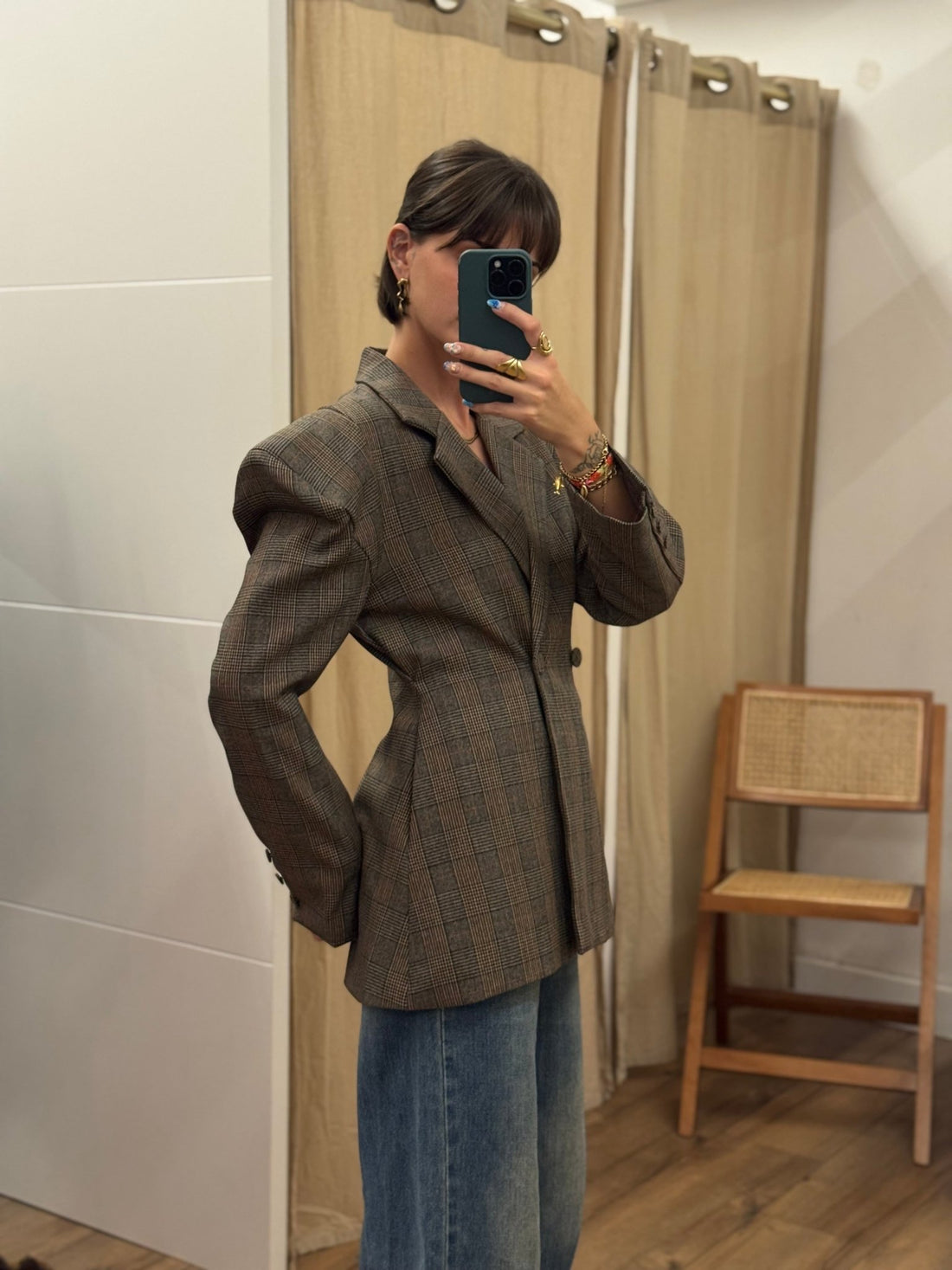 Blazer solan bis a carreaux - Léone