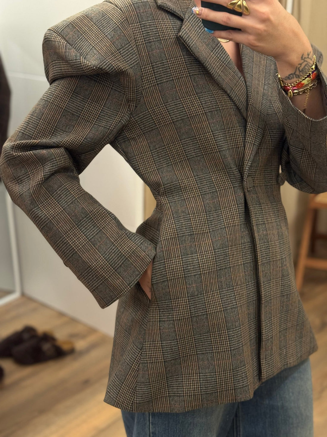 Blazer solan bis a carreaux - Léone