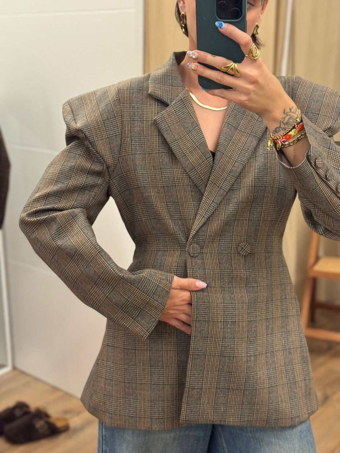 Blazer solan bis a carreaux - Léone