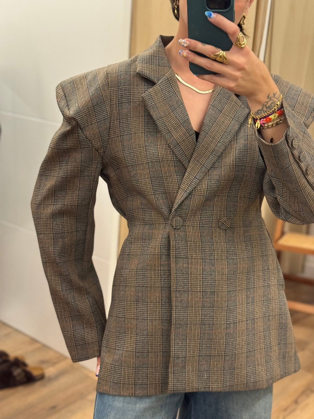 Blazer solan bis a carreaux - Léone