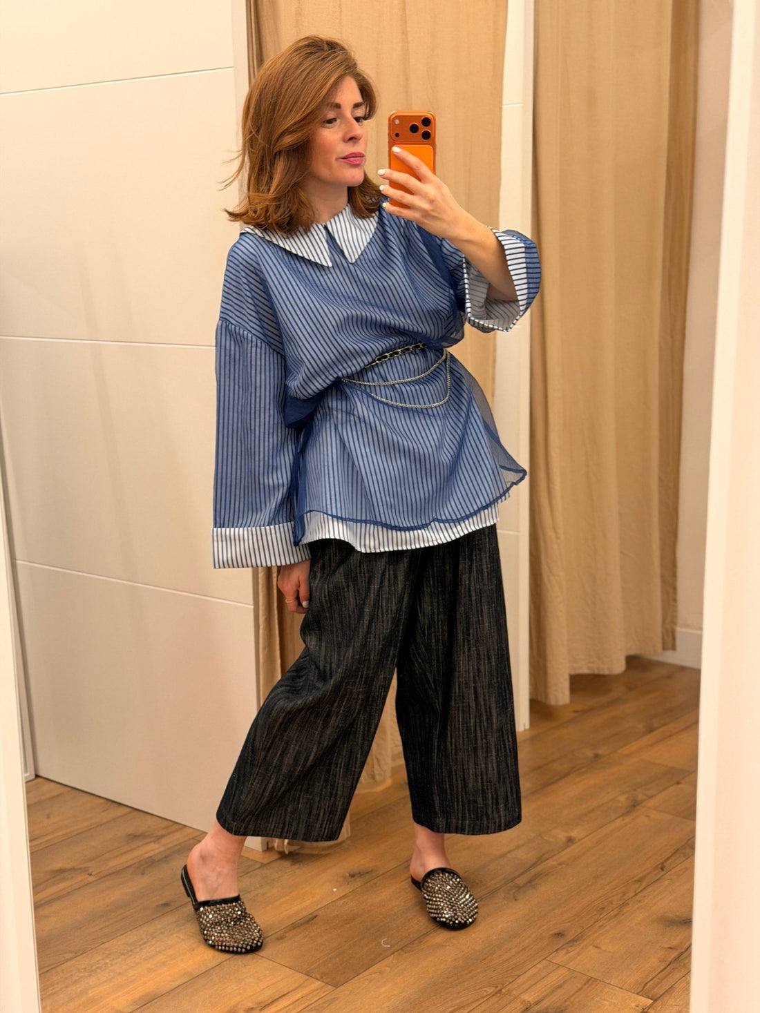 Blouse rayee bleue - Léone