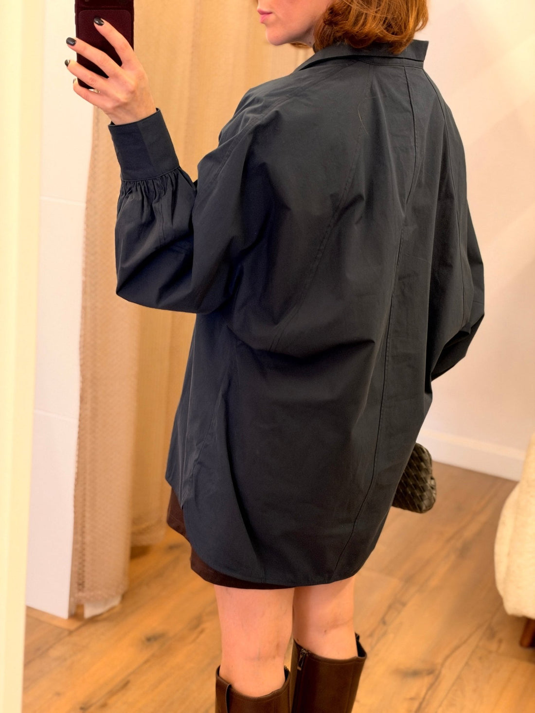 Blouse tunique coton marine - Léone