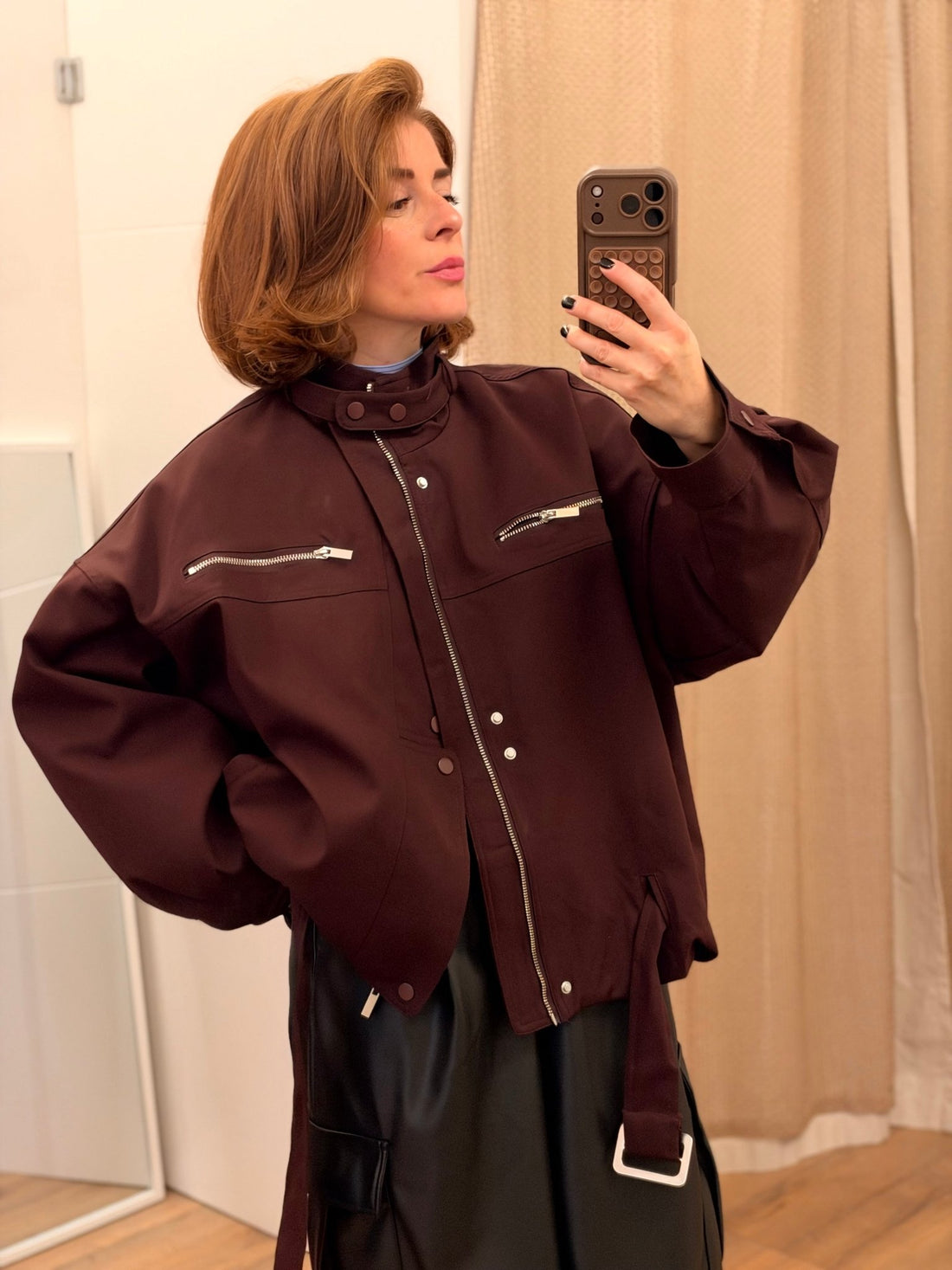 Blouson bordeaux en coton - Léone
