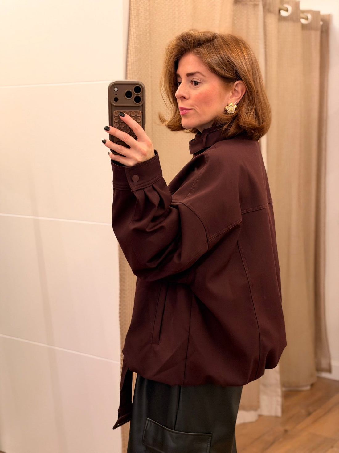 Blouson bordeaux en coton - Léone