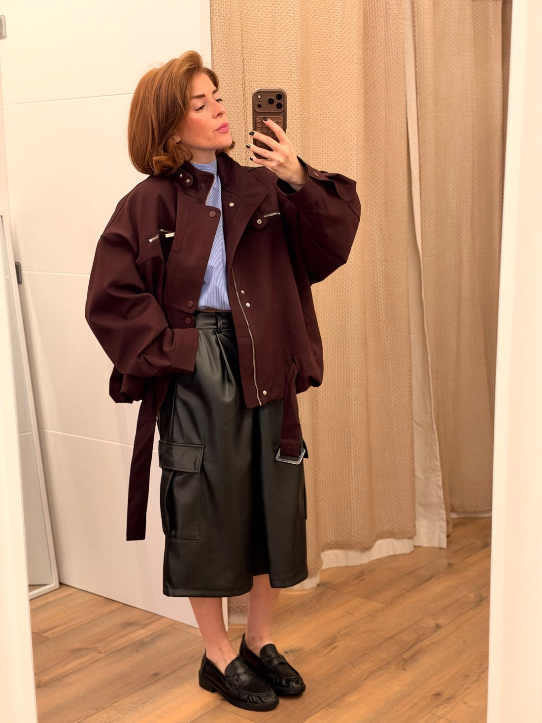 Blouson bordeaux en coton - Léone