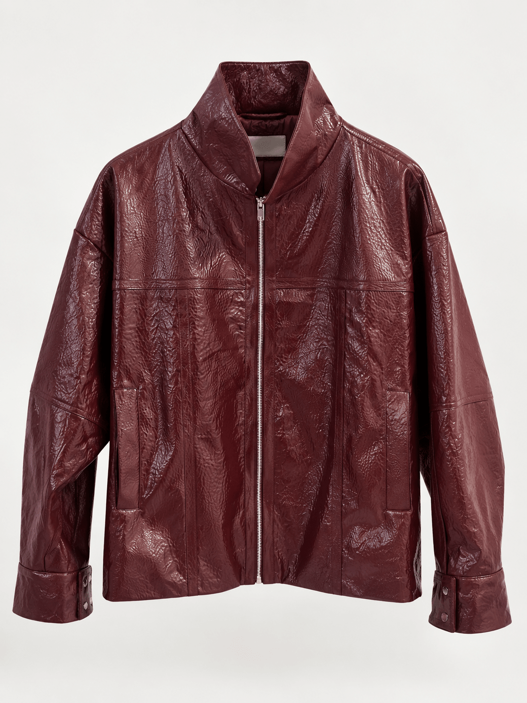 Blouson simili laqué bordeaux - Léone